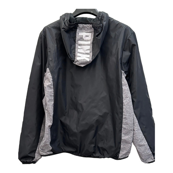 Victoria's Secret PINK Quarter Zip Anorak Black Windbreaker Jacket Size XS/S - Picture 2 of 8